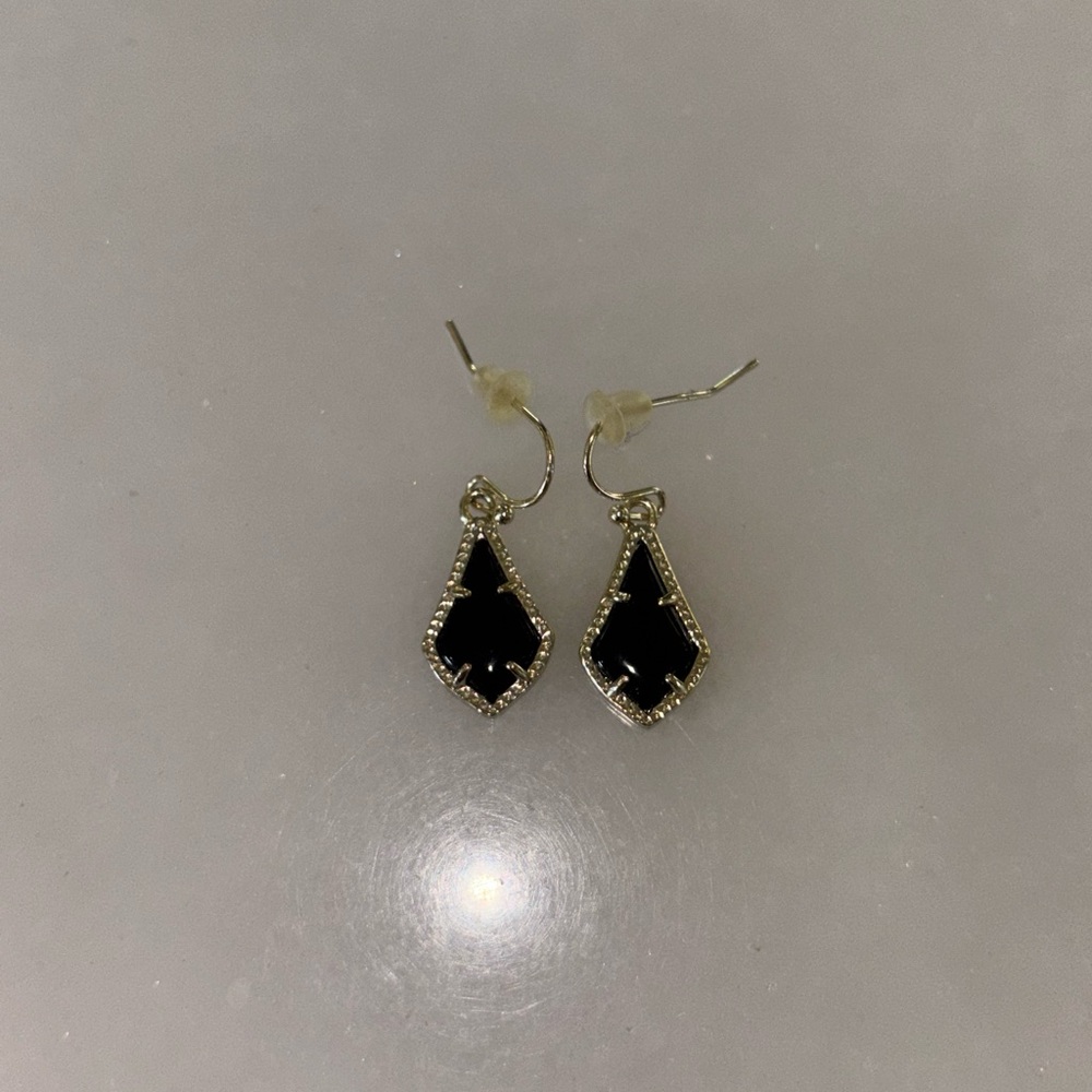 Kendra Scott Black and Gold Dangle Earrings